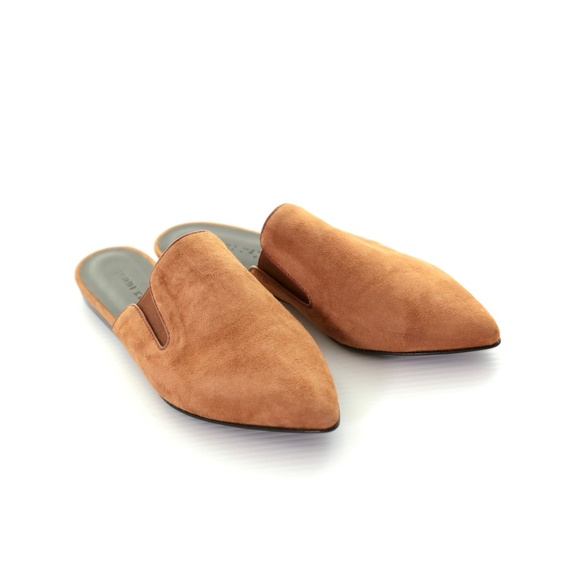 NWT Jenni Kayne Suede Pointed Brown Slip On Mules Flats Womens 7M / 37 Italy - Picture 1 of 8